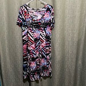 Serenade size 2X multicolored panel dress NWT